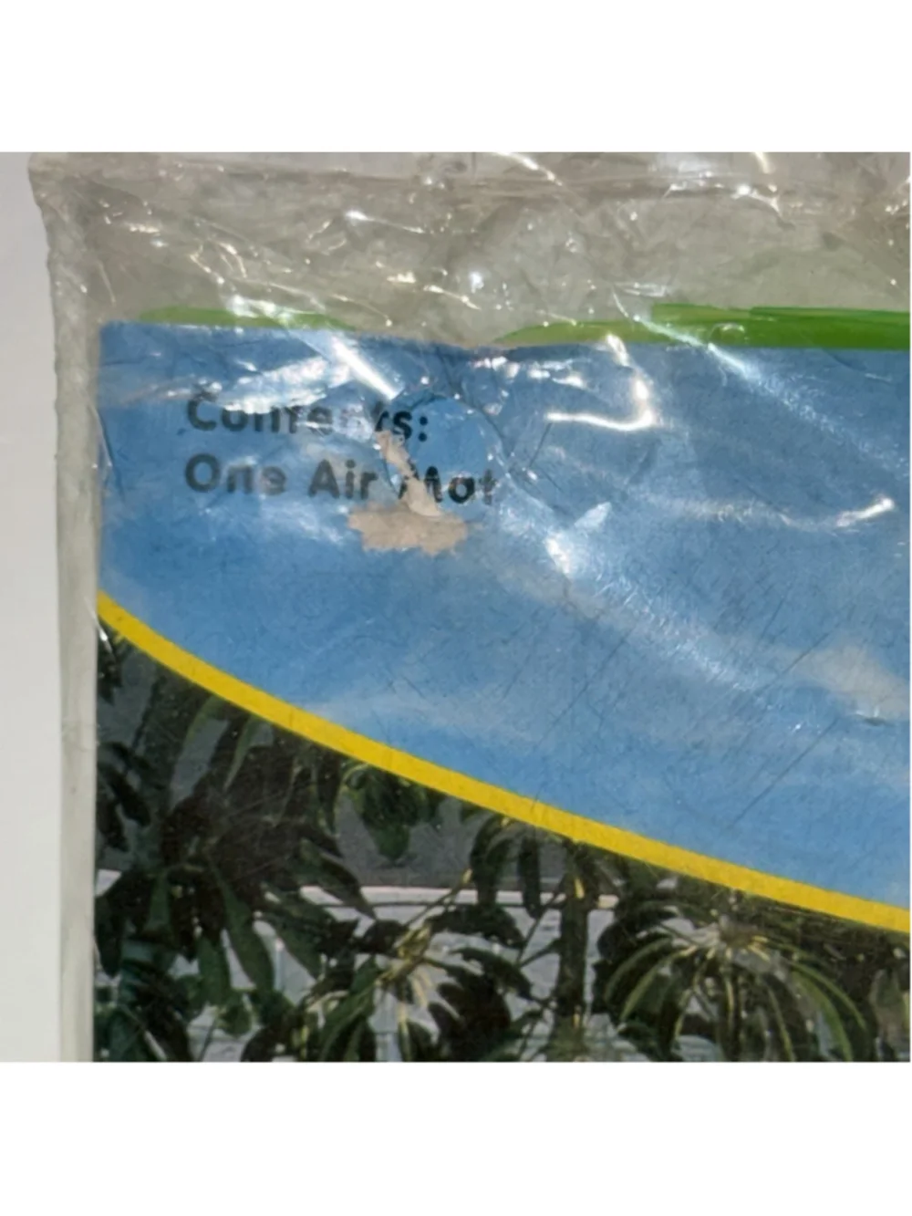 Sand N Sun NOS Vtg 1990 Pool Air Mat Float With Air Pillow 6ft L x 27in W Green